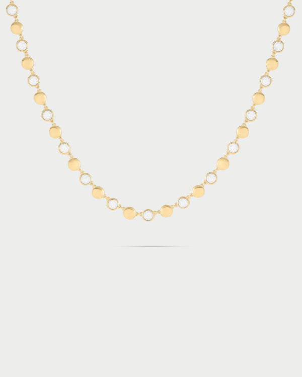 Garagantilla con circulos pavé y lisos - STARDUST TEN