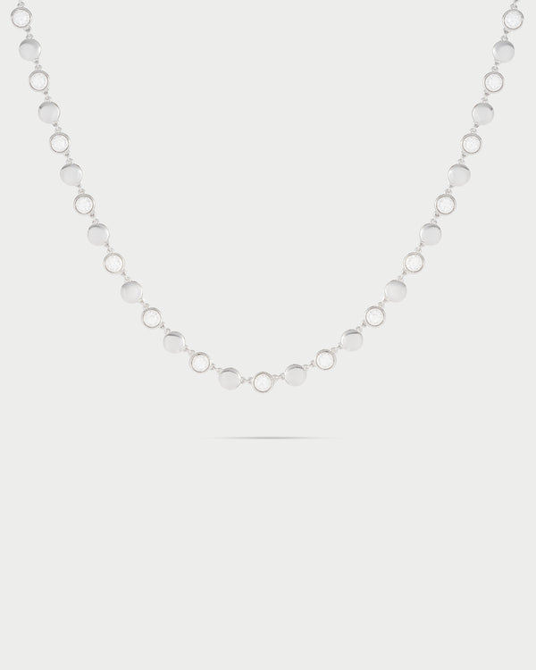 Girocollo con cerchi alternati lisci e pavè