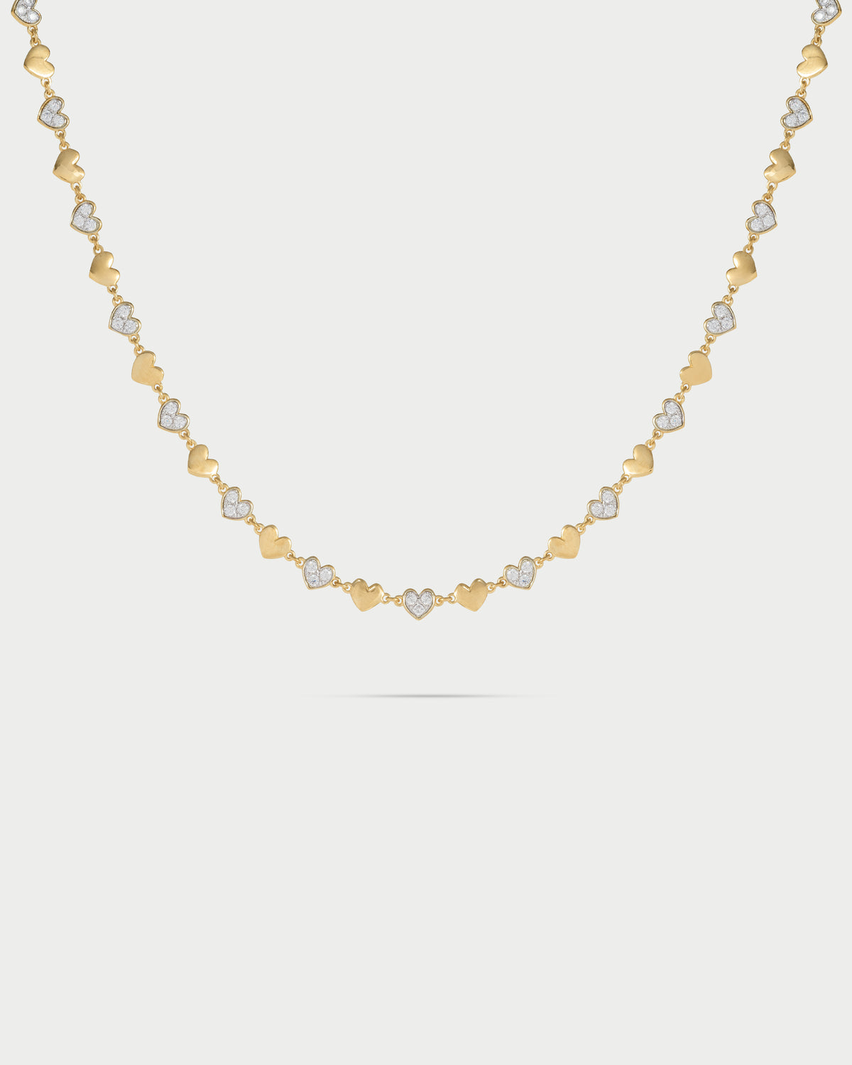 Garagantilla con corazones pavé y lisos - STARDUST TEN