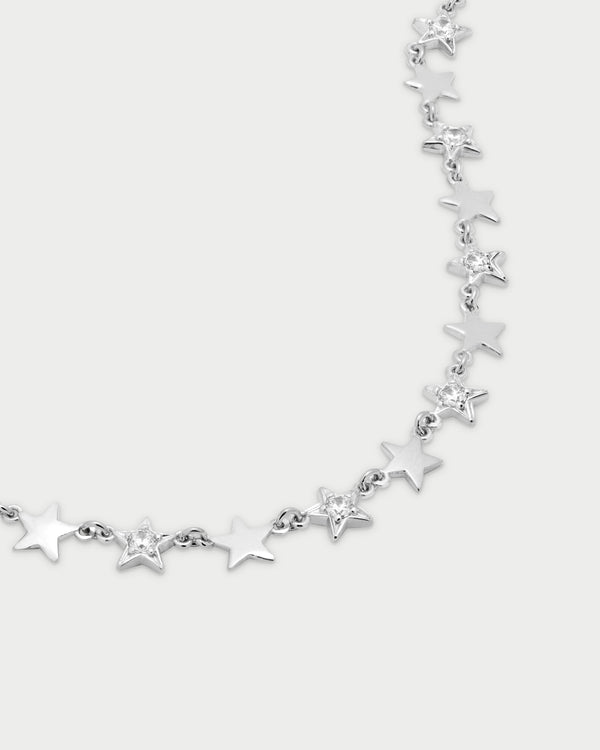 Girocollo con stelle alternate lisce e pavè