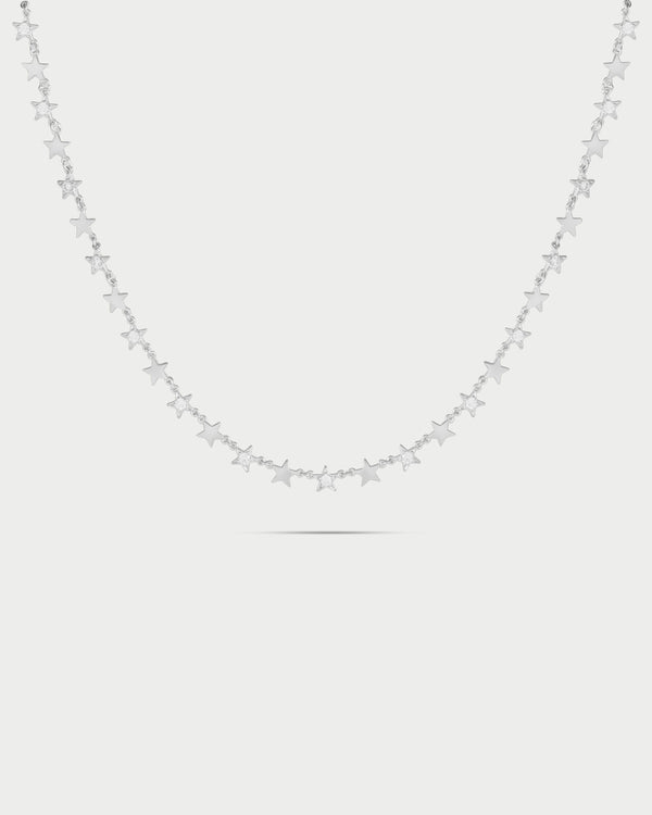 Girocollo con stelle alternate lisce e pavè