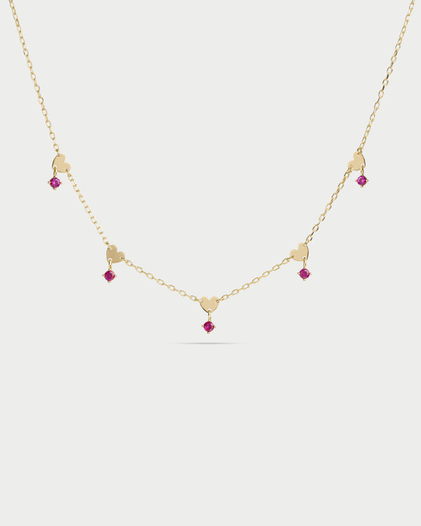 5 hearts and bezels choker