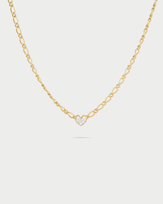 Small pavè heart cheval chain choker - SHAPES