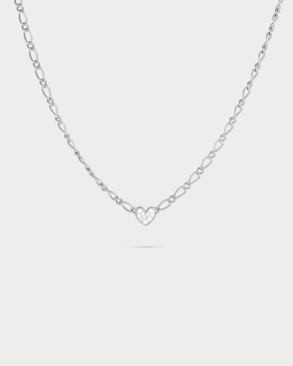 Small pavè heart cheval chain choker - SHAPES
