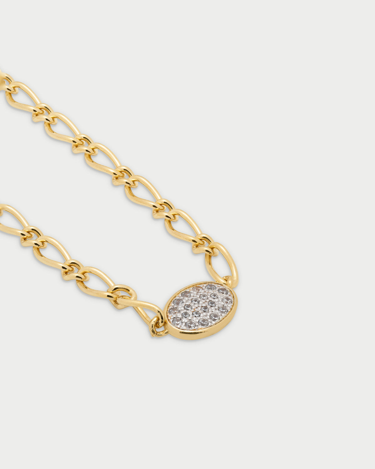 Small pavè oval cheval chain choker - SHAPES