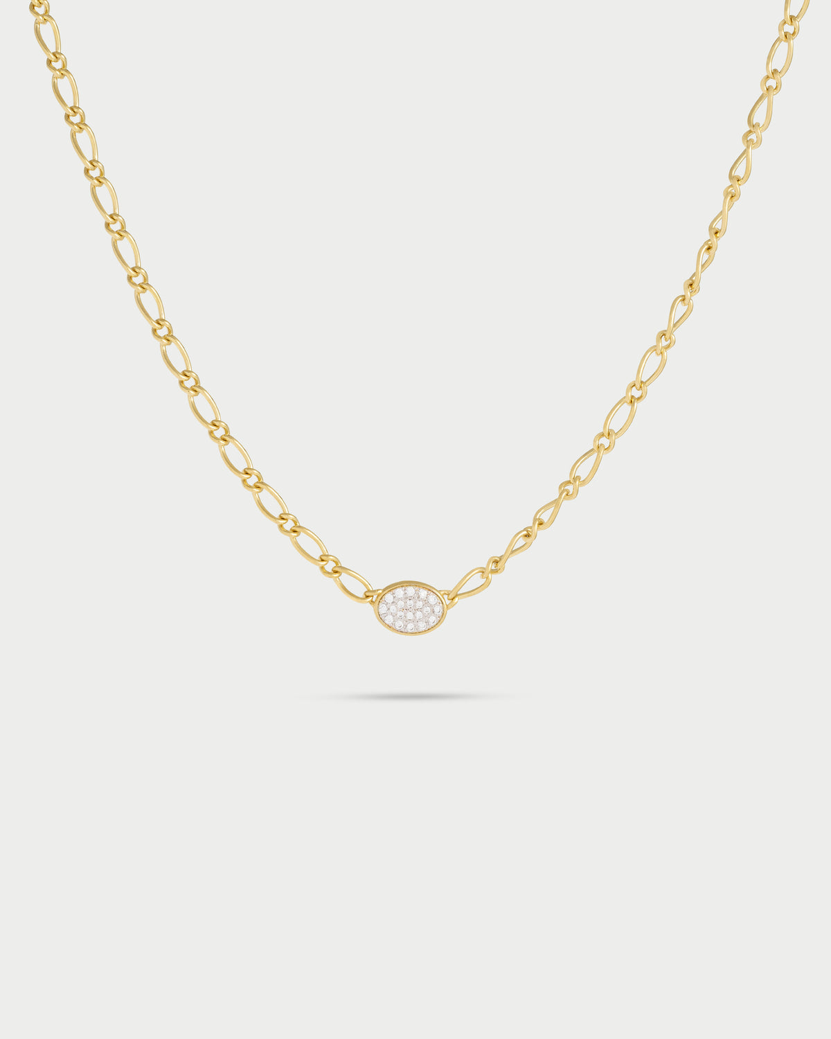 Small pavè oval cheval chain choker - SHAPES