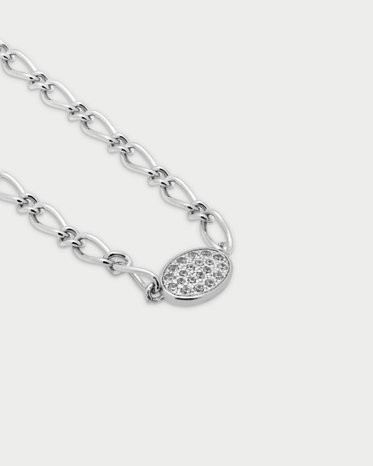 Small pavè oval cheval chain choker - SHAPES