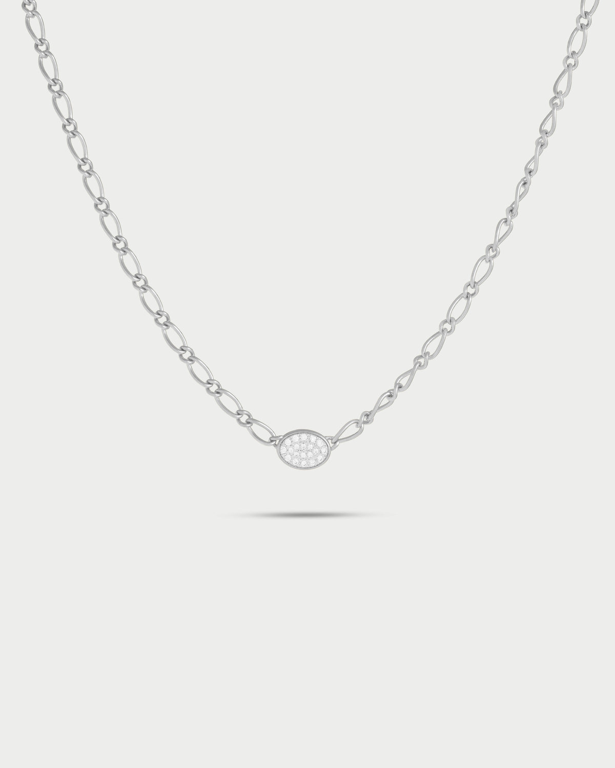 Small pavè oval cheval chain choker - SHAPES