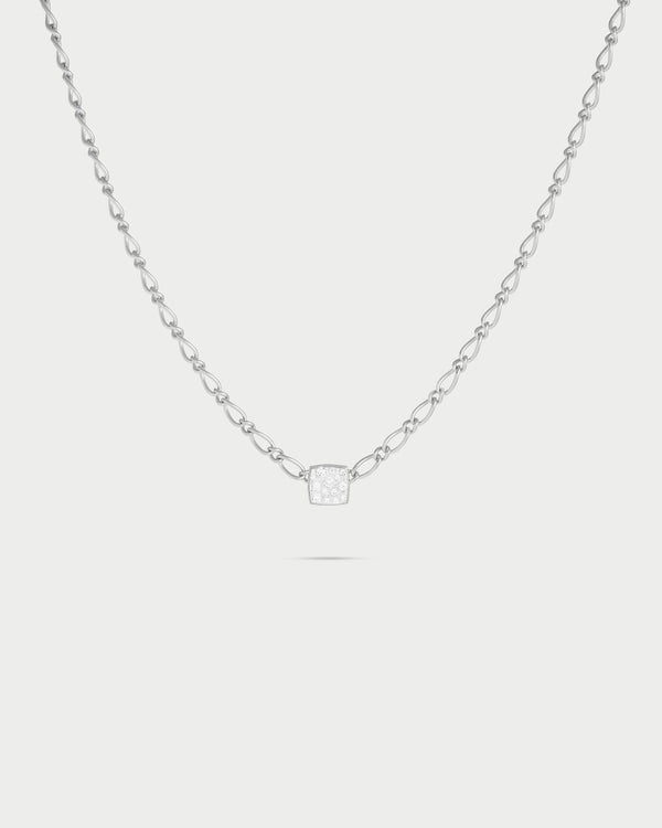 Girocollo catena cheval quadrato small pavè - SHAPES