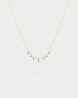 Mini stars and blue zirconia pendant necklace