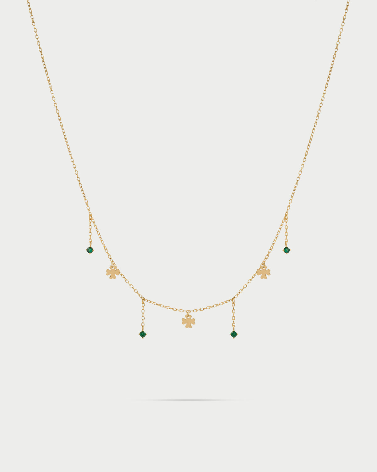 Girocollo 3 mini quadrifogli e punti luce line
