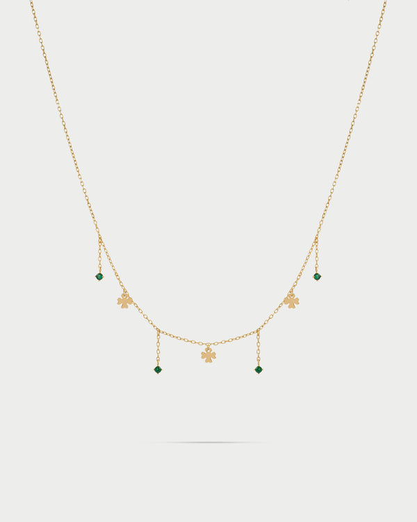 Girocollo 3 mini quadrifogli e punti luce line