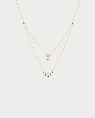 Double-hearts necklace and pendant light points