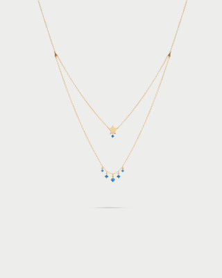 Double stars necklace with pendant light points