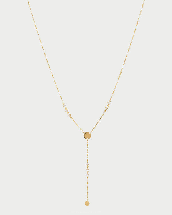 Girocollo rosario disco e punti luce