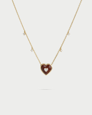 Double heart choker choco