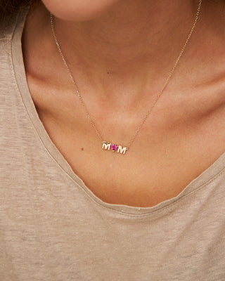 MOM chocker with pink central stone