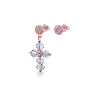 Earring with smoky grey Crystal Cross - Crystal Rainbow