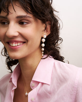 Pair of earrings with a cascade of pearl - WHITESIDE