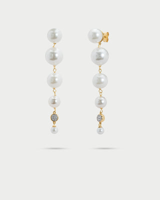 Pair of earrings with a cascade of pearl - WHITESIDE