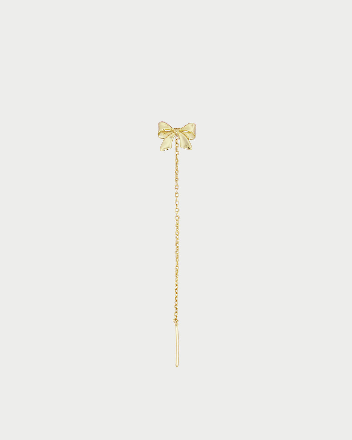 Arete único con cadena y lazo chic - CANDY BOW