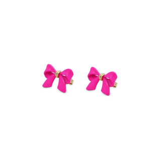 Orecchini lobo fiocco vernice grande - CANDY BOW