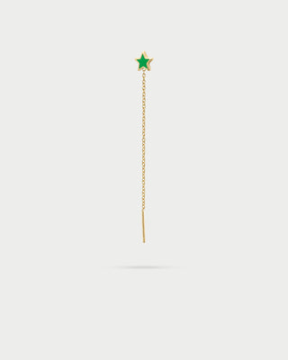 Enamelled Star Chain Mono Earring - ColorFUN