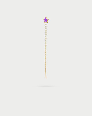 Enamelled Star Chain Mono Earring - ColorFUN