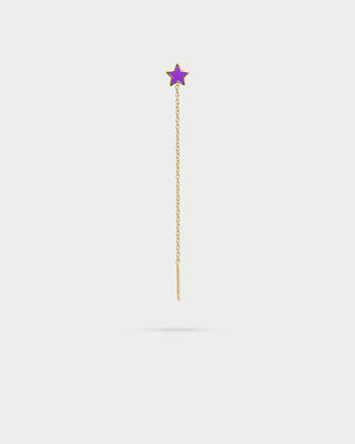 Enamelled Star Chain Mono Earring - ColorFUN