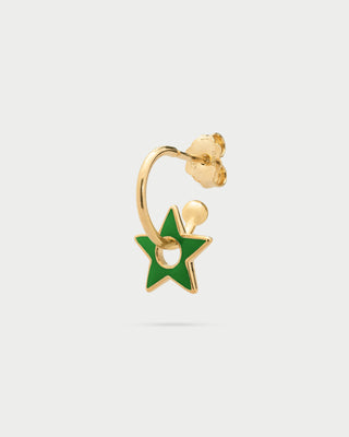 Enamelled Star Hoop Mono Earring - ColorFUN