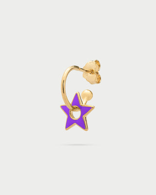 Enamelled Star Hoop Mono Earring - ColorFUN