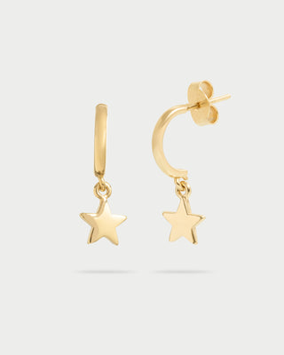 Pendientes mini hoop estrella