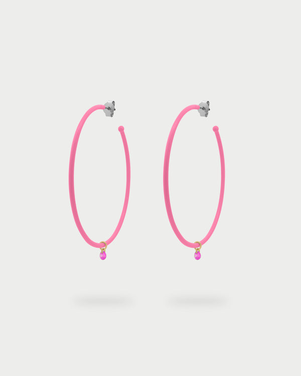 Painted big hoops earrings