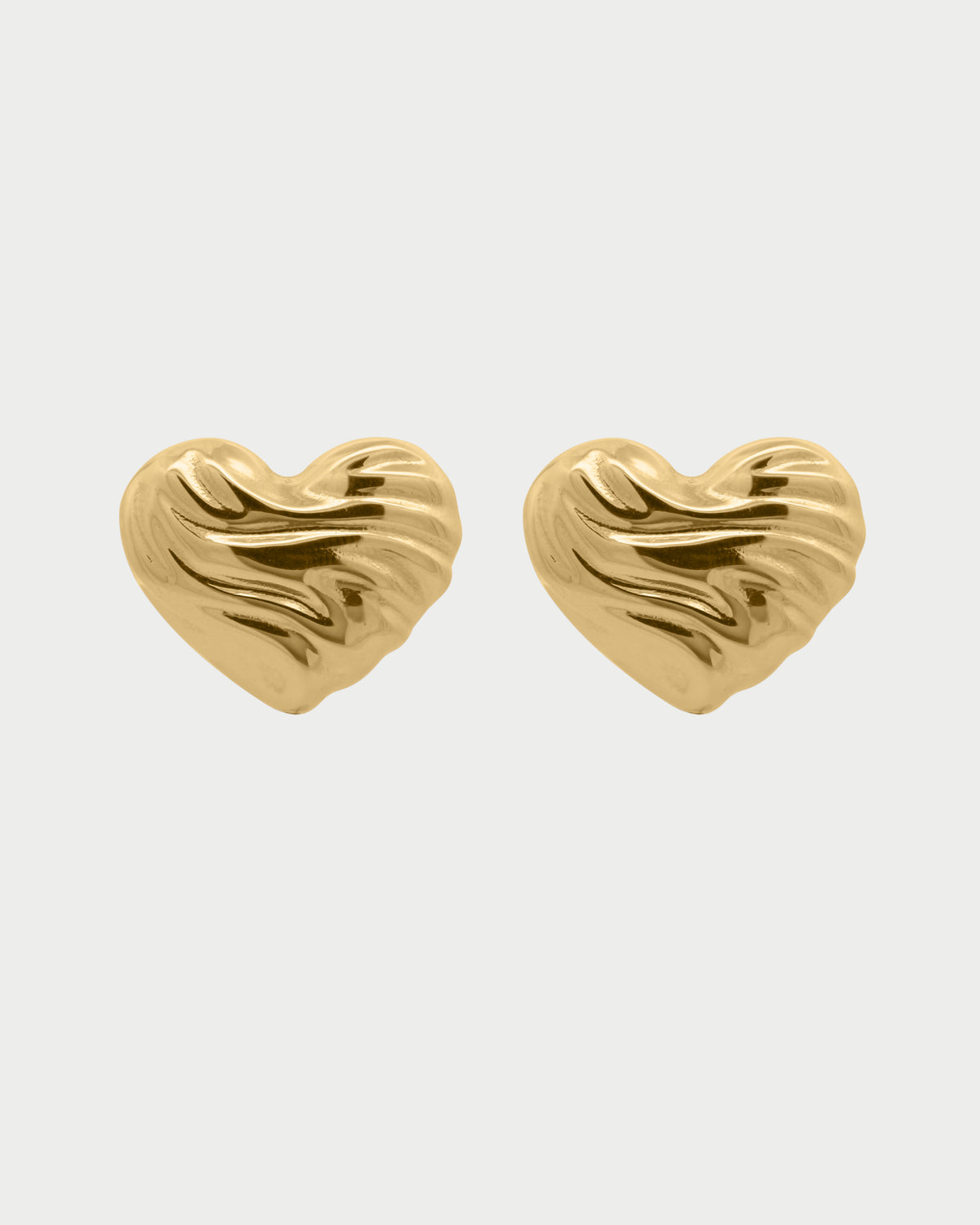 Pair of Bold Big Heart Earrings