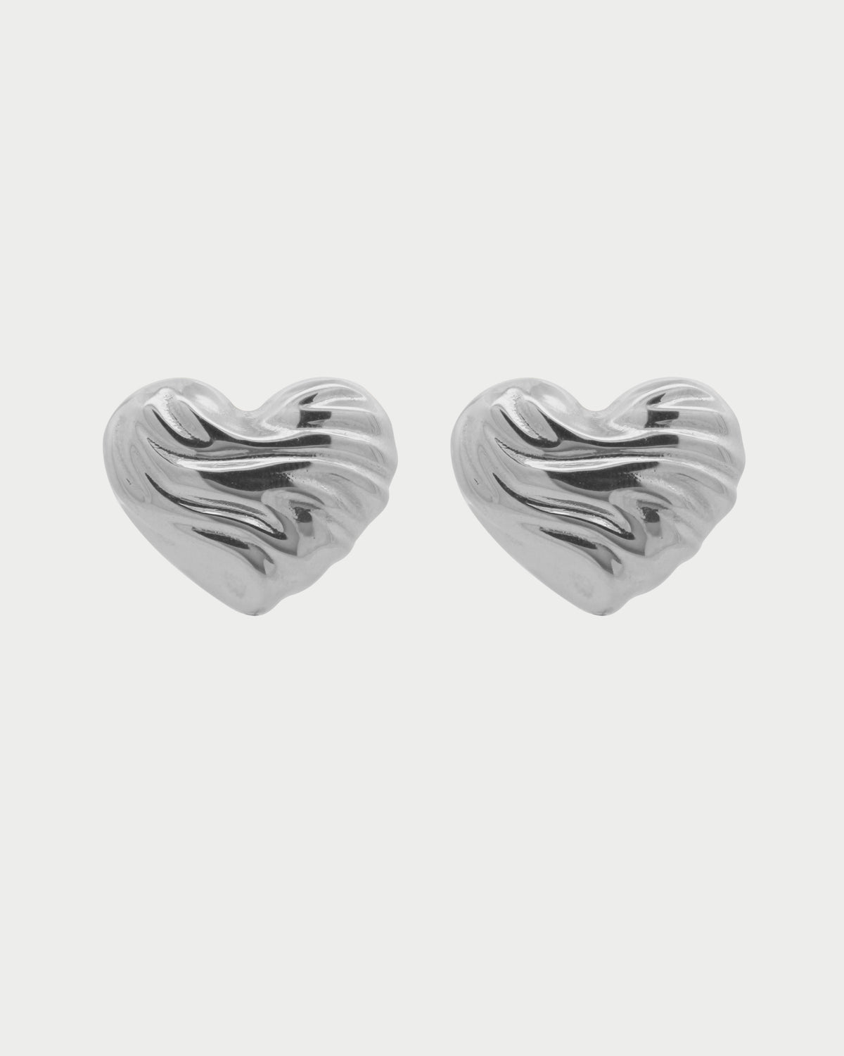 Pair of Bold Big Heart Earrings