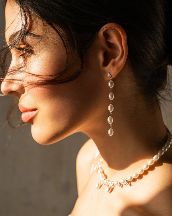 Pair Of Pearl Cascade Earrings