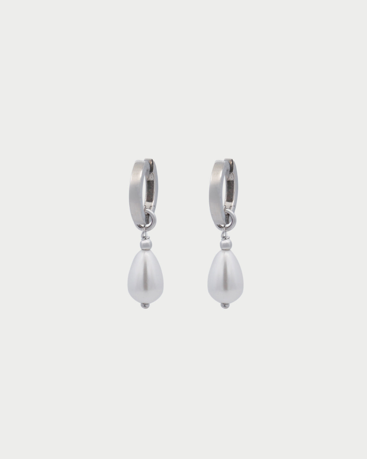 Pair Of Mini Hoop Pearl Drop Earrings