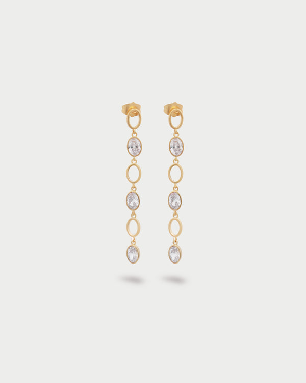 Oval Cut Drop Earrings