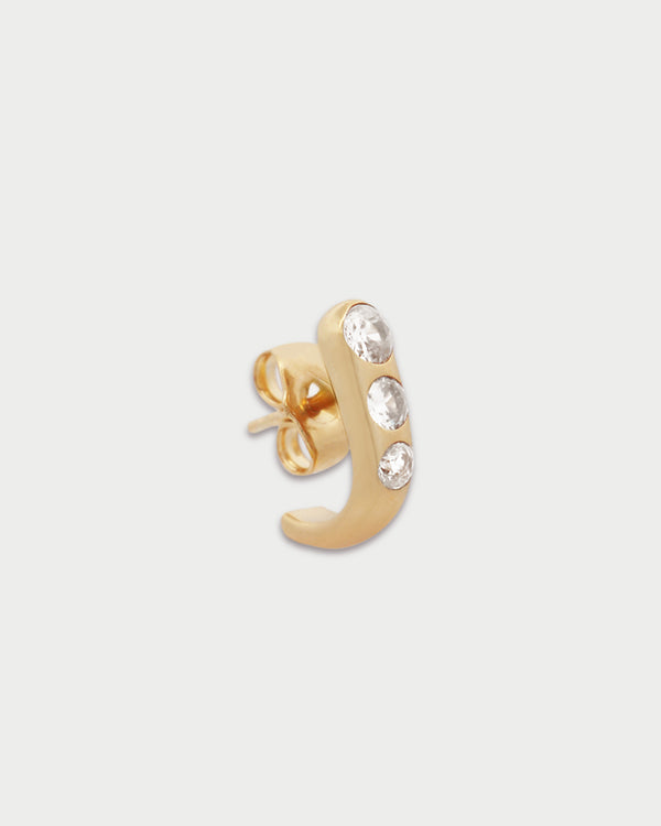 Triple Zirconia Mini Single Earring