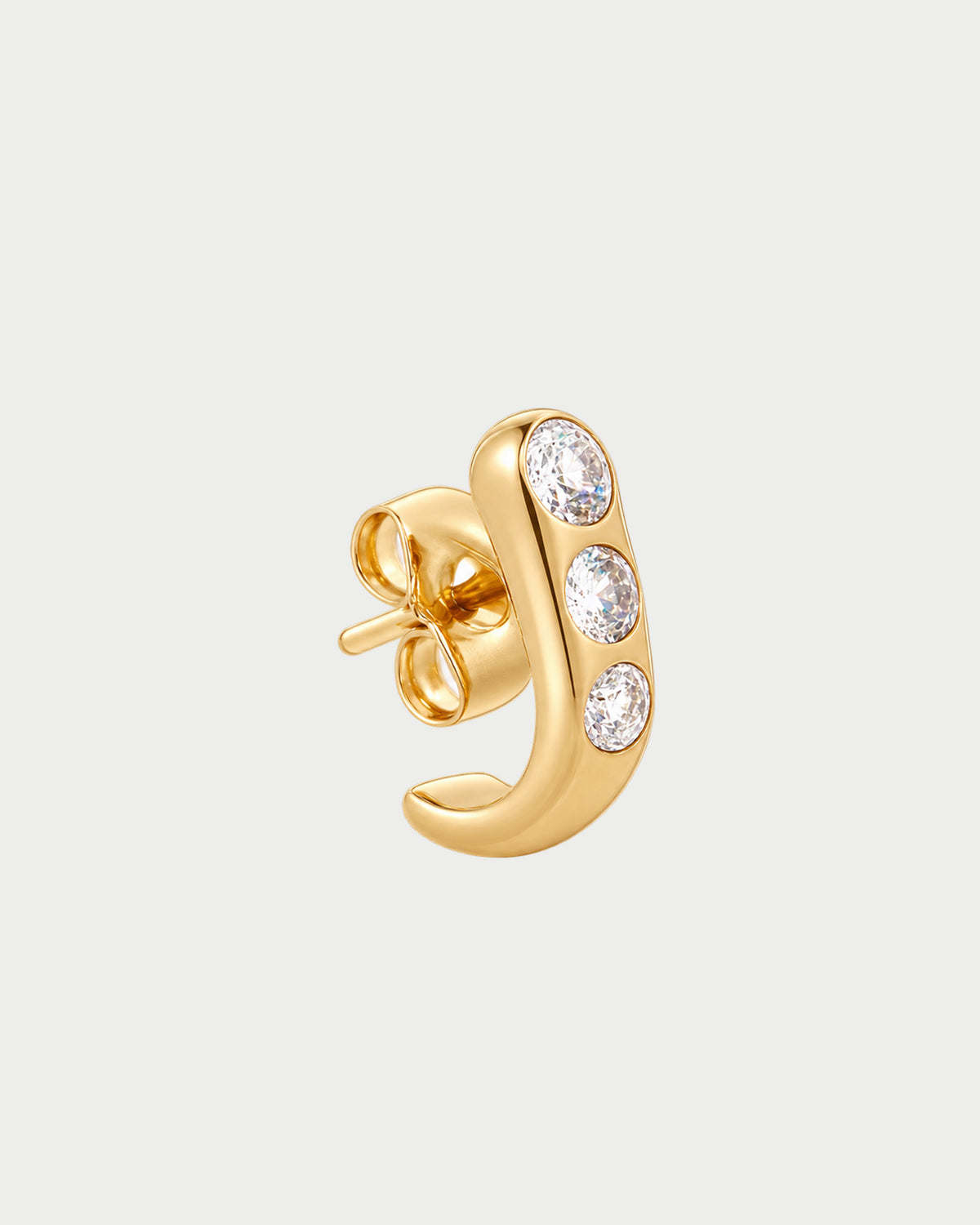 Mono-orecchino Triple Zirconia Mini