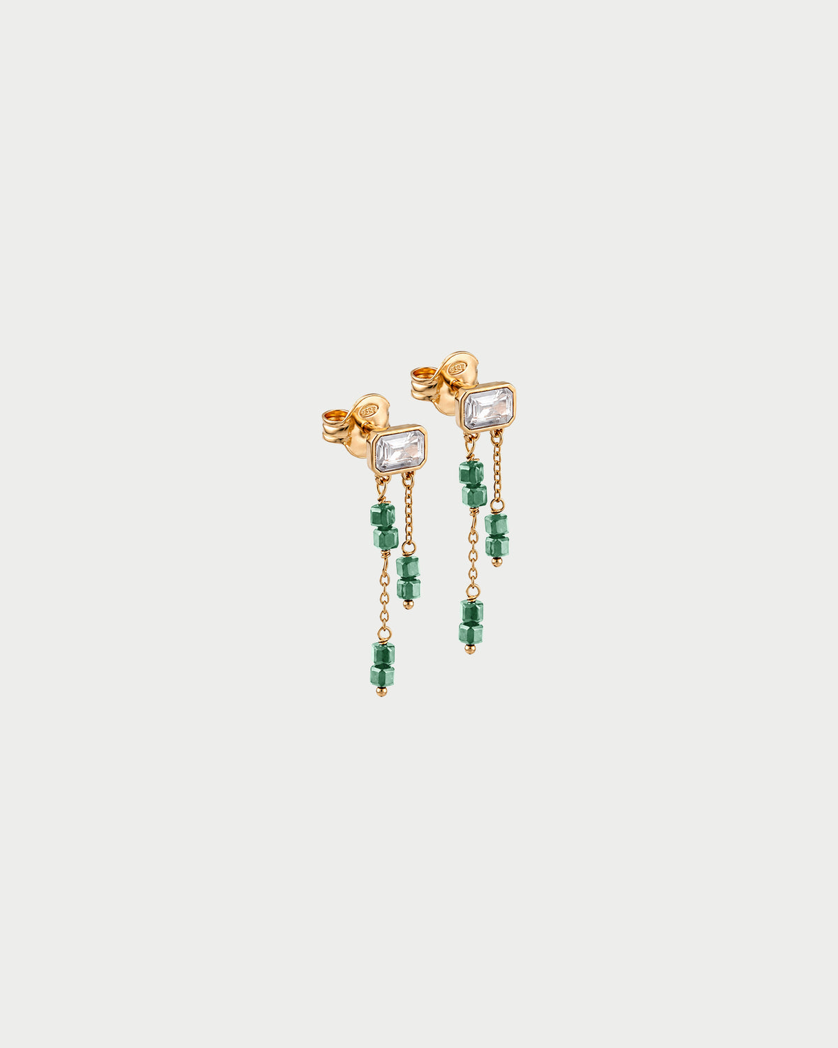 Pendientes colgantes con corte esmeralda