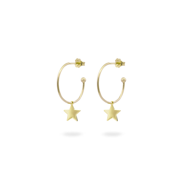 Orecchini Cerchio con Ciondolo Micro Stella