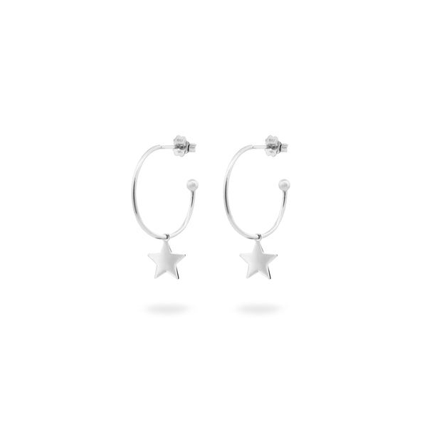 Orecchini Cerchio con Ciondolo Micro Stella