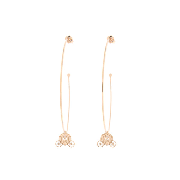 Circle Earrings with Micro Carriage Pendant