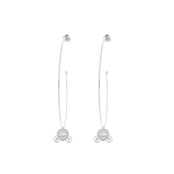 Circle Earrings with Micro Carriage Pendant