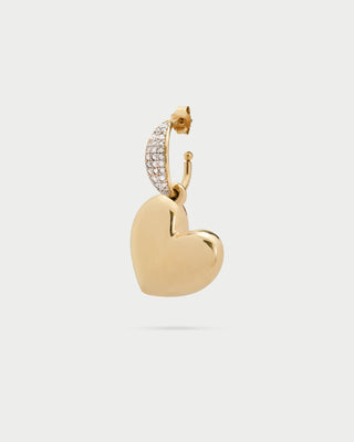 MONO EARRING SMALL ELECTROFORMED  HEART - GO BIG