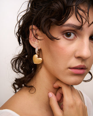 MONO EARRING SMALL ELECTROFORMED  HEART - GO BIG