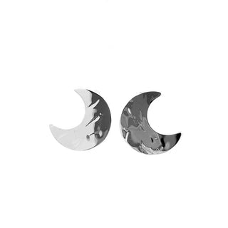 Hammered Moon Lobe Earrings