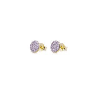 Small pavè round lobe earrings - STARDUST TEN