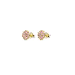 Small pavè pink zircons lobe earrings - STARDUST TEN